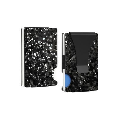 Forged Carbon Fiber Wallet Silver - RFID Blocking